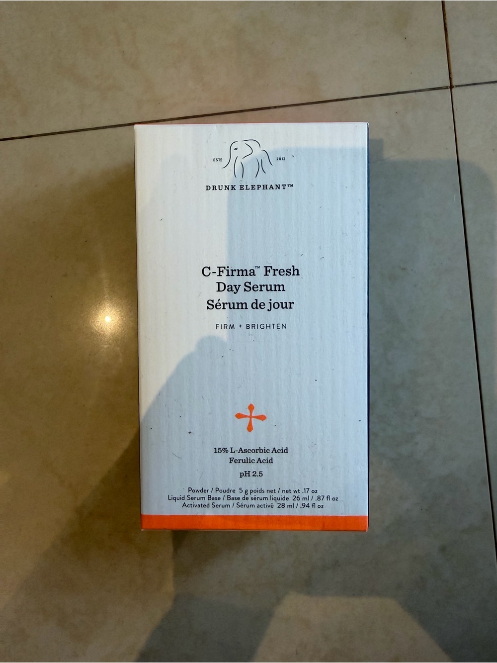 Drunk Elephant White & Orange C-Firma Fresh Day Serum Box